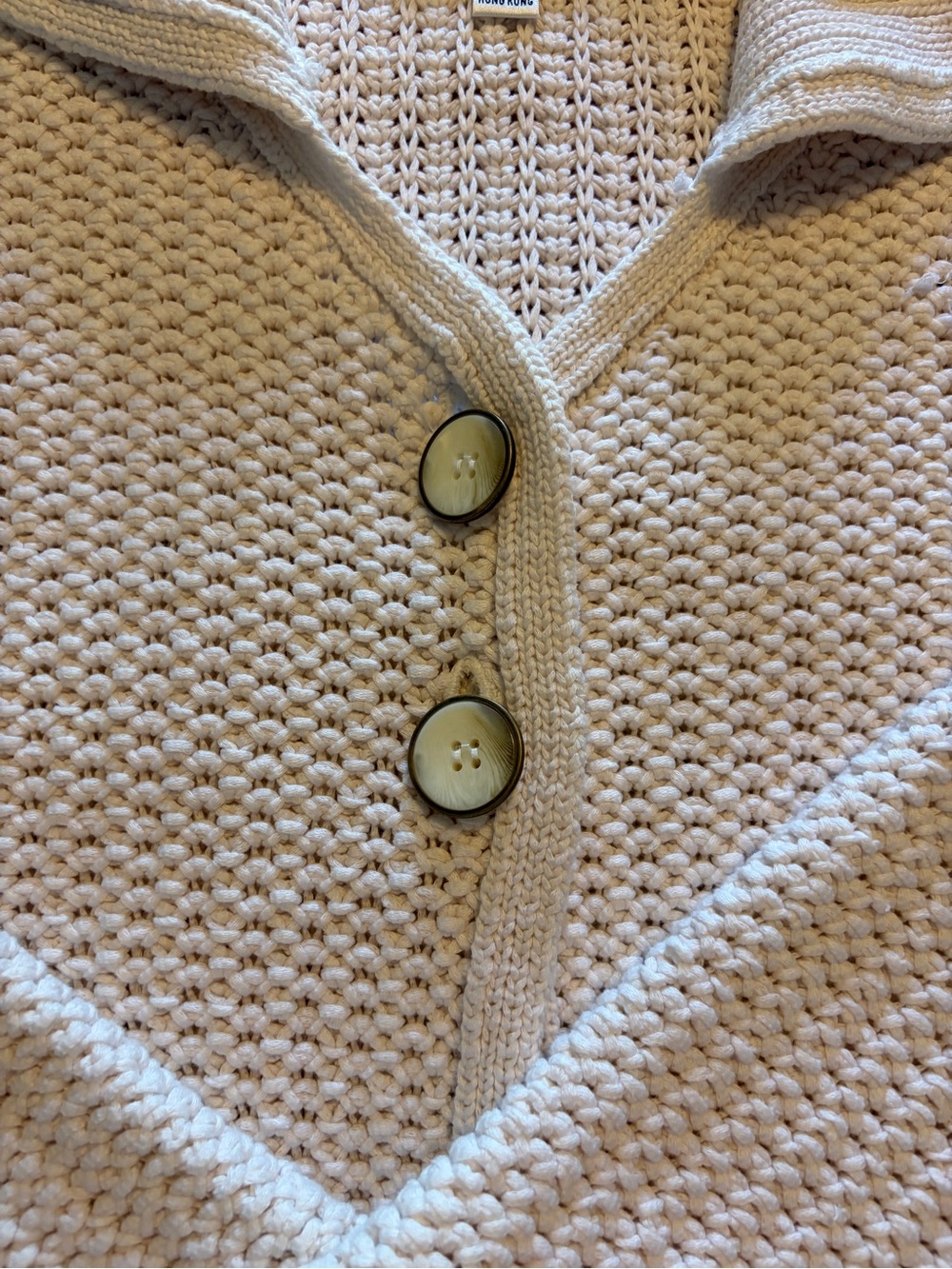 Talbots Cream Textured Button-Front Cardigan - Picture 3 of 7